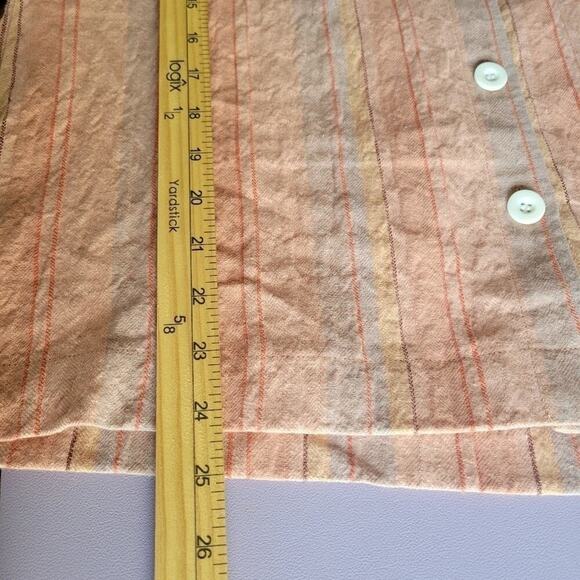 Madewell Linen Blend Striped Camp Shirt Women's S Coastal Casual Vacation Summer - Picture 9 of 10